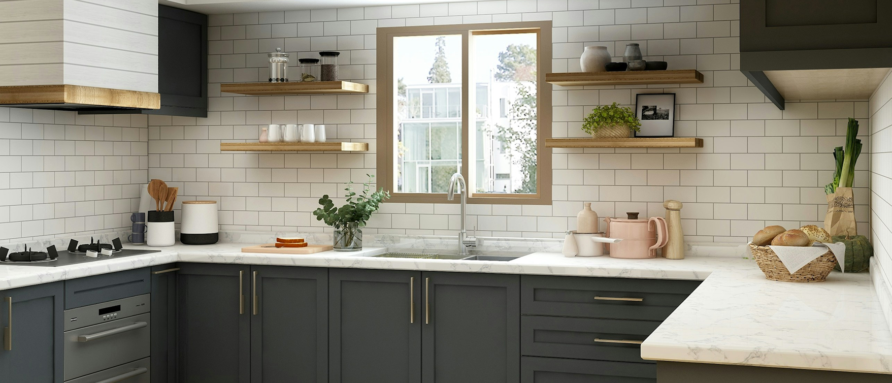 rivalto-todo-cocinas Rivalto - Cocina gris con ventana